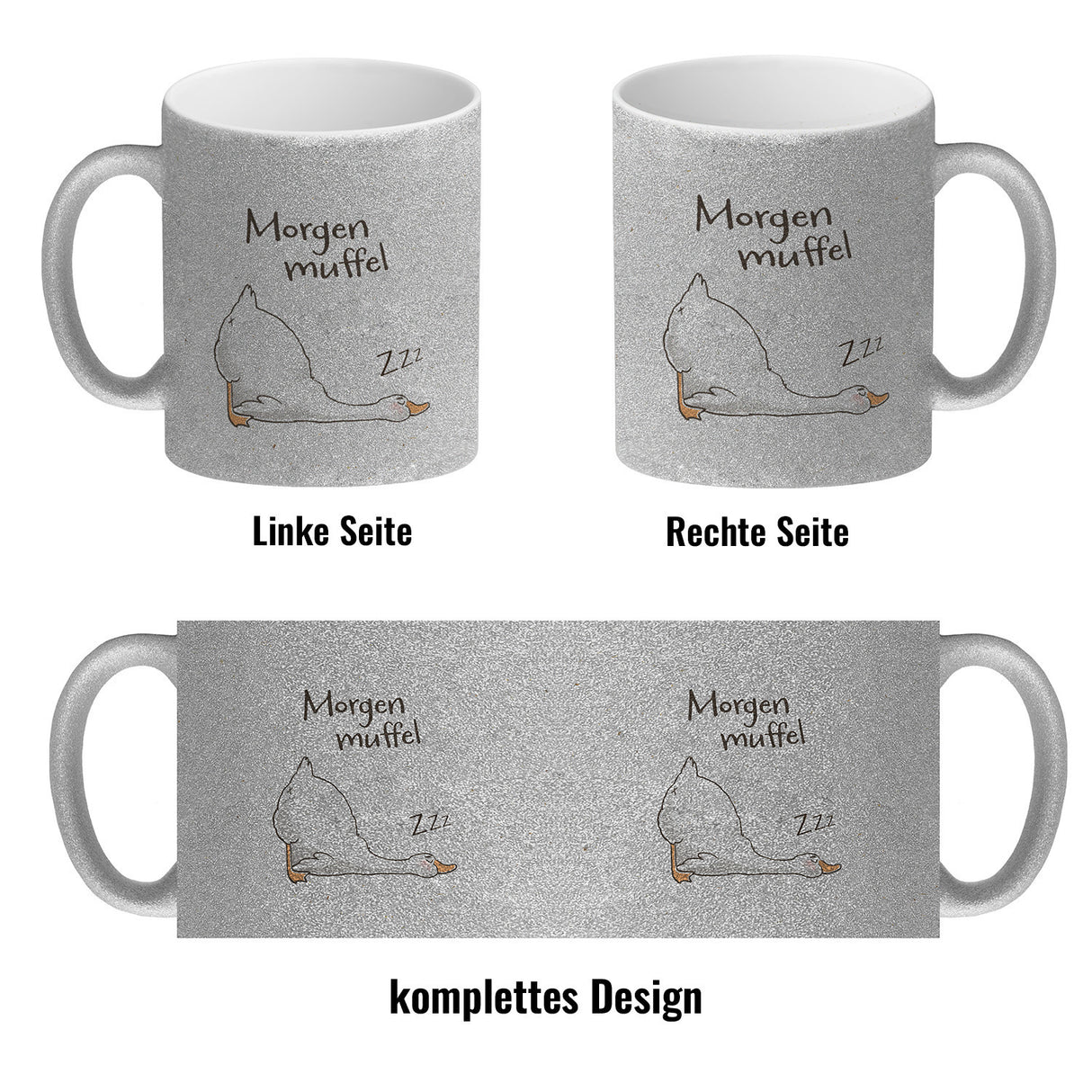 Gilbert die Gans Kaffeebecher mit Spruch Morgenmuffel
