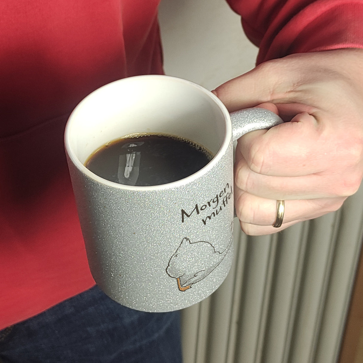 Gilbert die Gans Kaffeebecher mit Spruch Morgenmuffel
