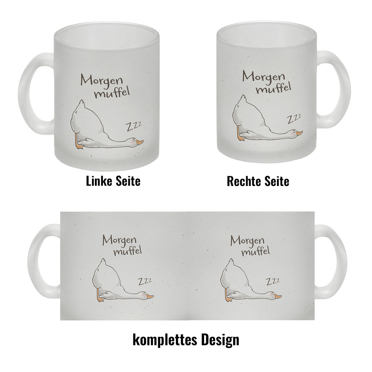 Gilbert die Gans Kaffeebecher mit Spruch Morgenmuffel