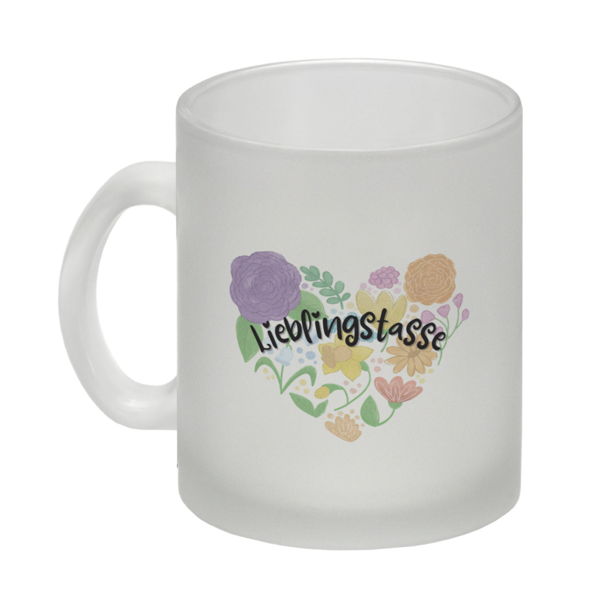 Lieblingstasse Kaffeebecher mit Blumen in Herzform