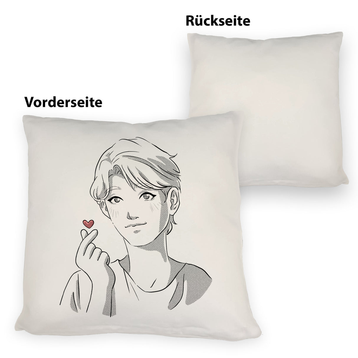 K-Pop Kissen mit Manga Charakter in Farbe