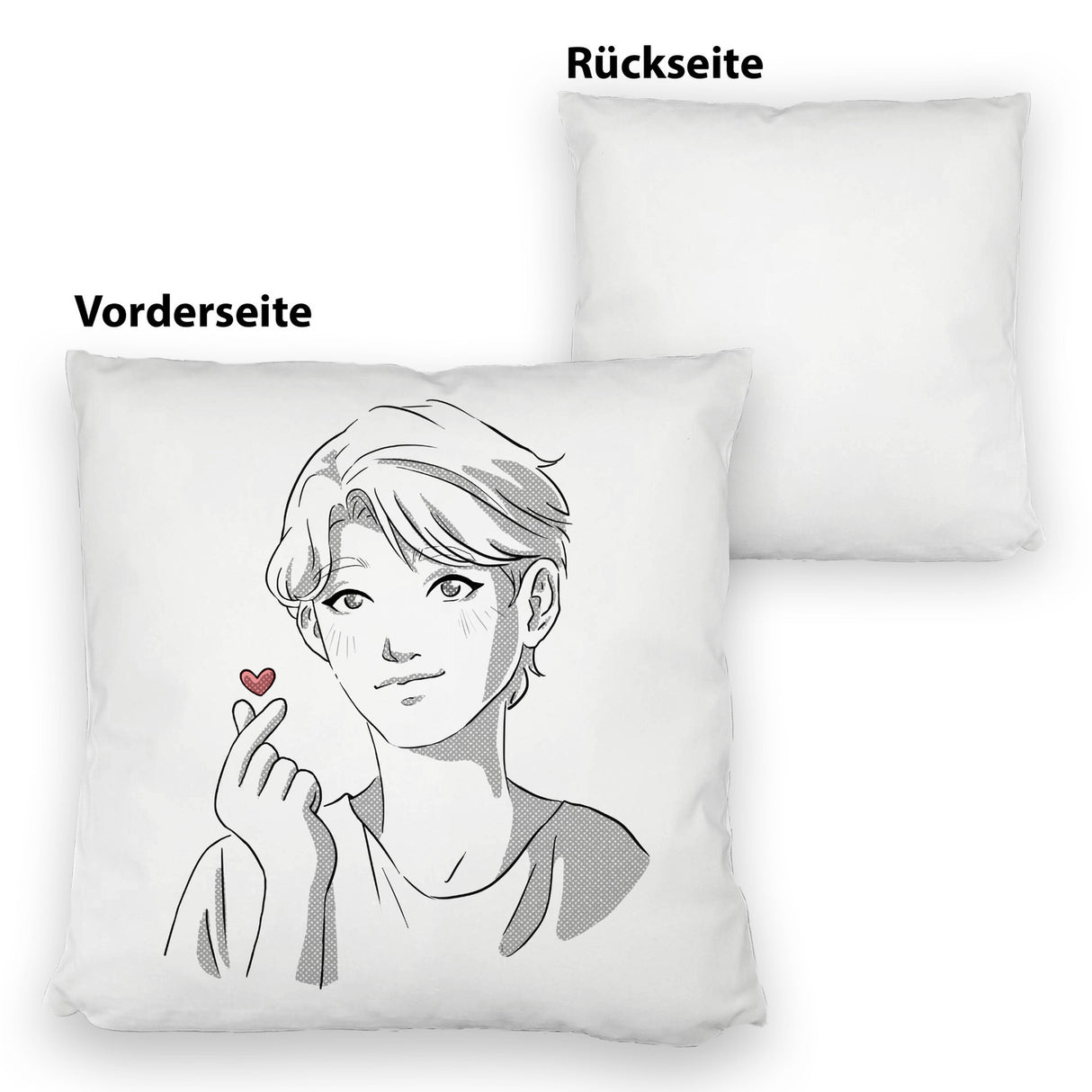 K-Pop Kissen mit Manga Charakter in Farbe