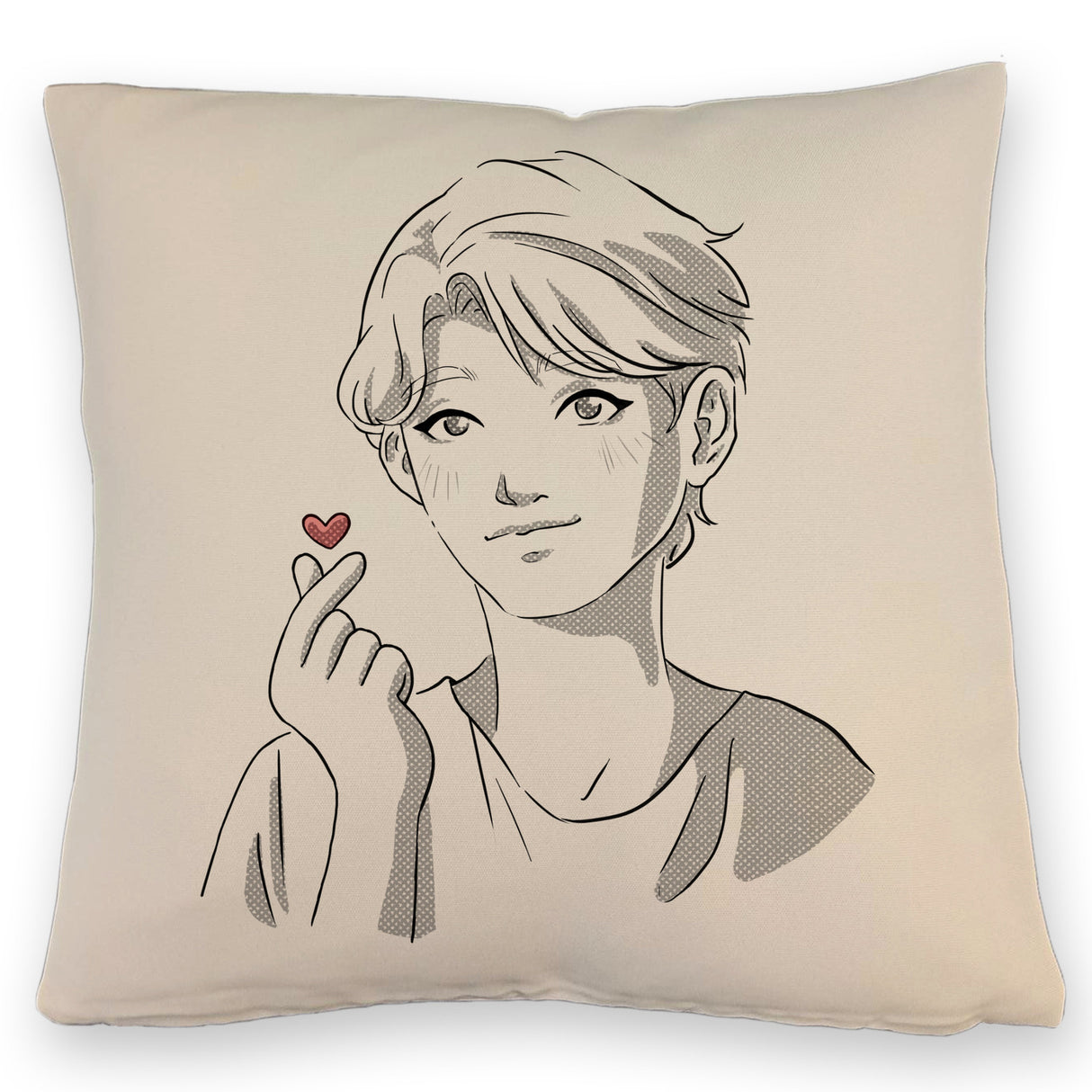 K-Pop Kissen mit Manga Charakter in Farbe