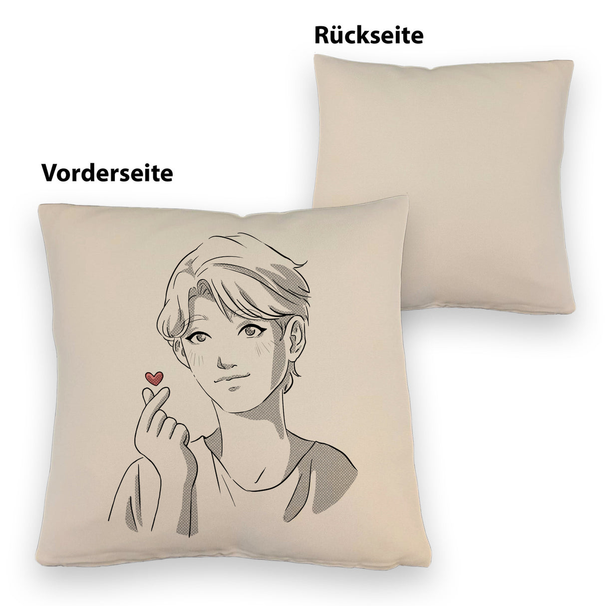 K-Pop Kissen mit Manga Charakter in Farbe