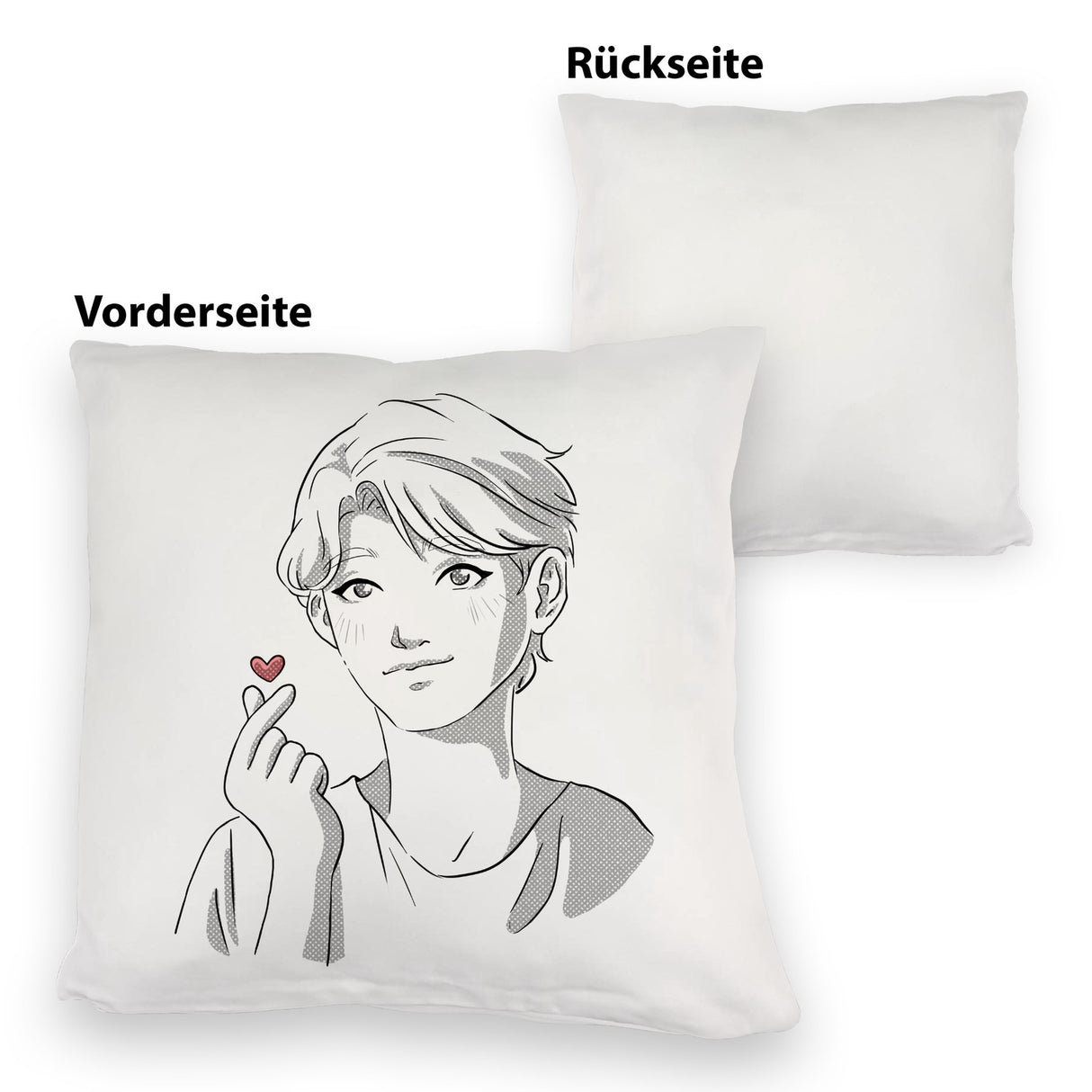 K-Pop Kissen mit Manga Charakter in Farbe