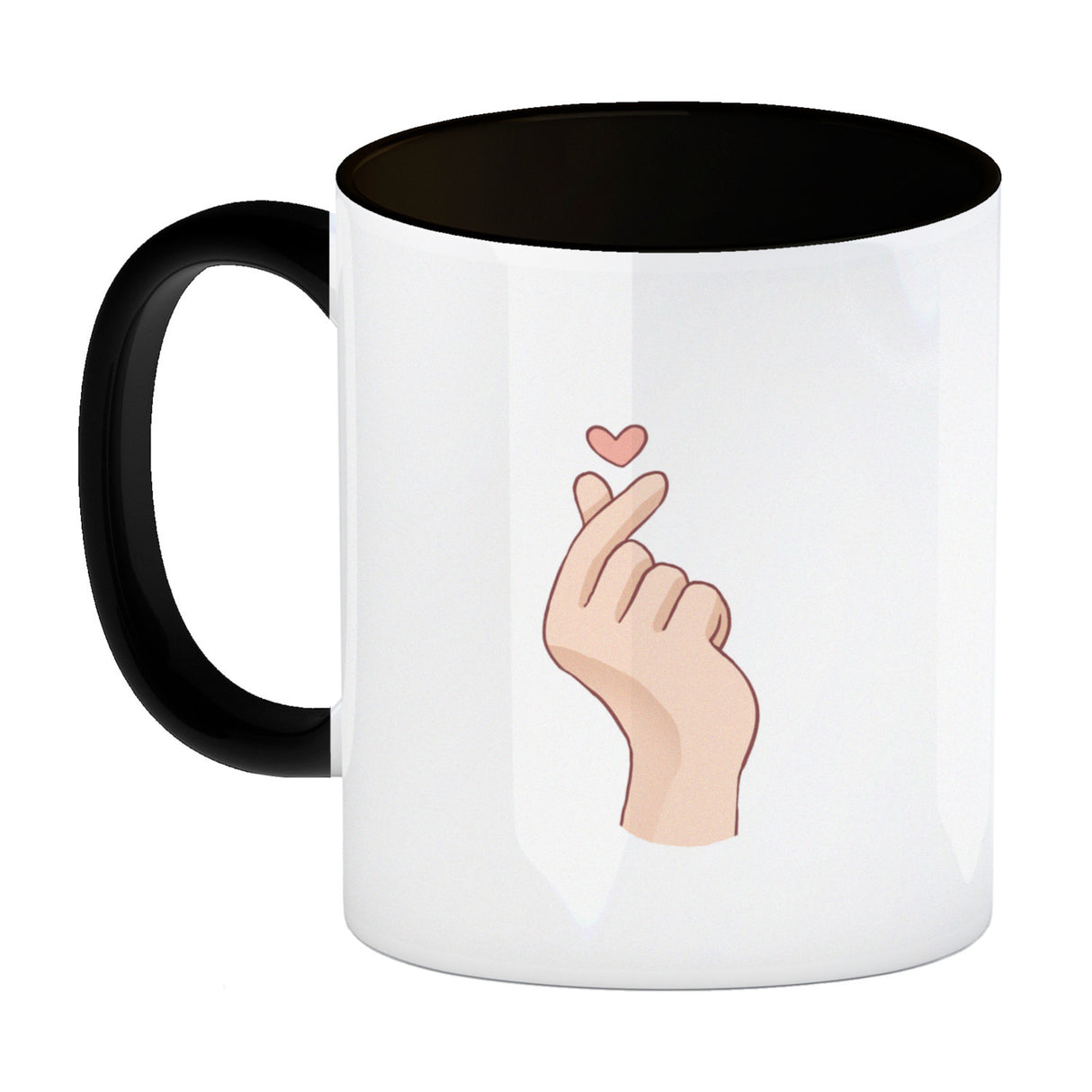 K-Pop Kaffeebecher in Farbe mit Herzsymbol