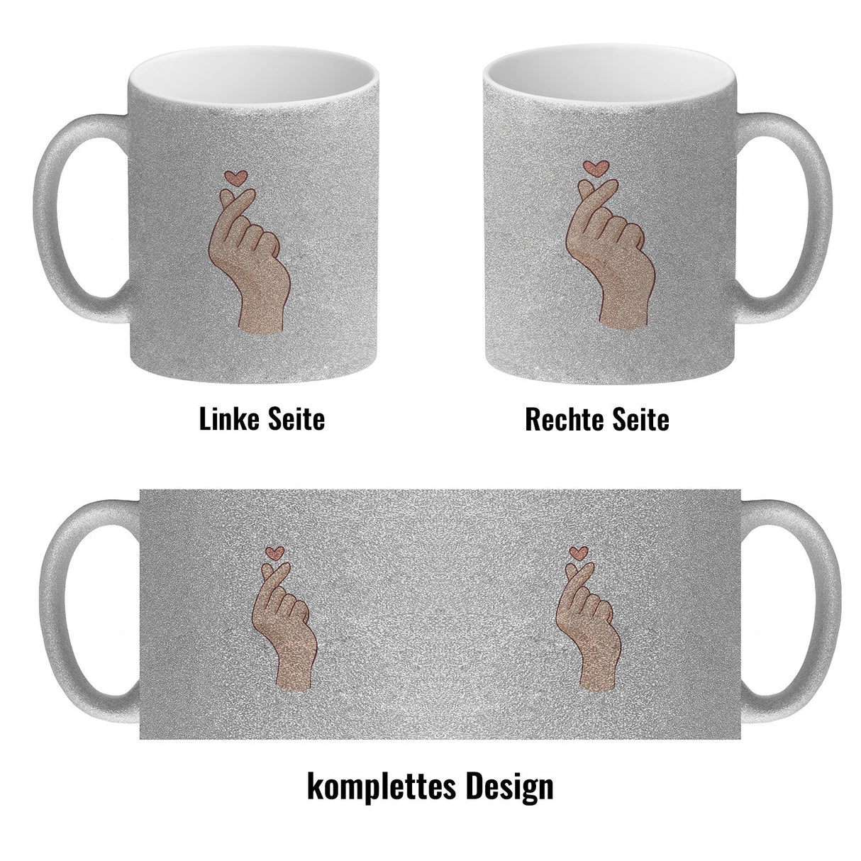 K-Pop Kaffeebecher in Farbe mit Herzsymbol