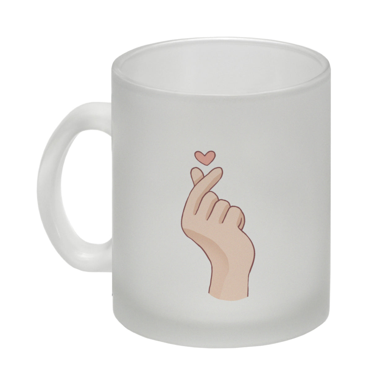 K-Pop Kaffeebecher in Farbe mit Herzsymbol