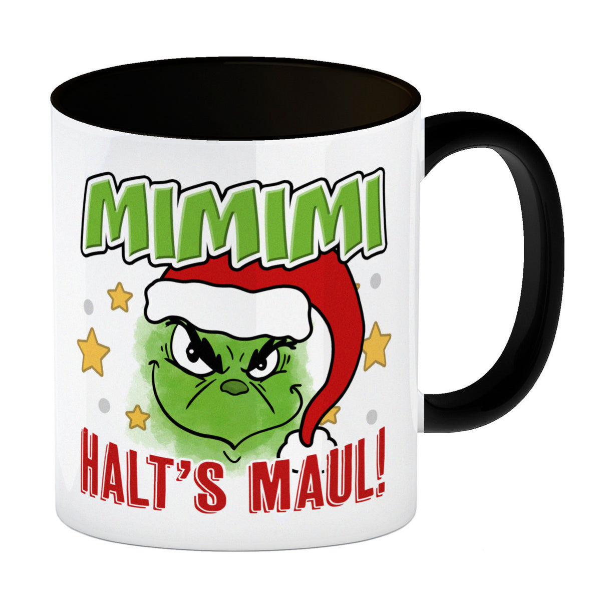 Mimimi Weihnachtsmuffel Kaffeebecher mit Spruch Halt's Maul