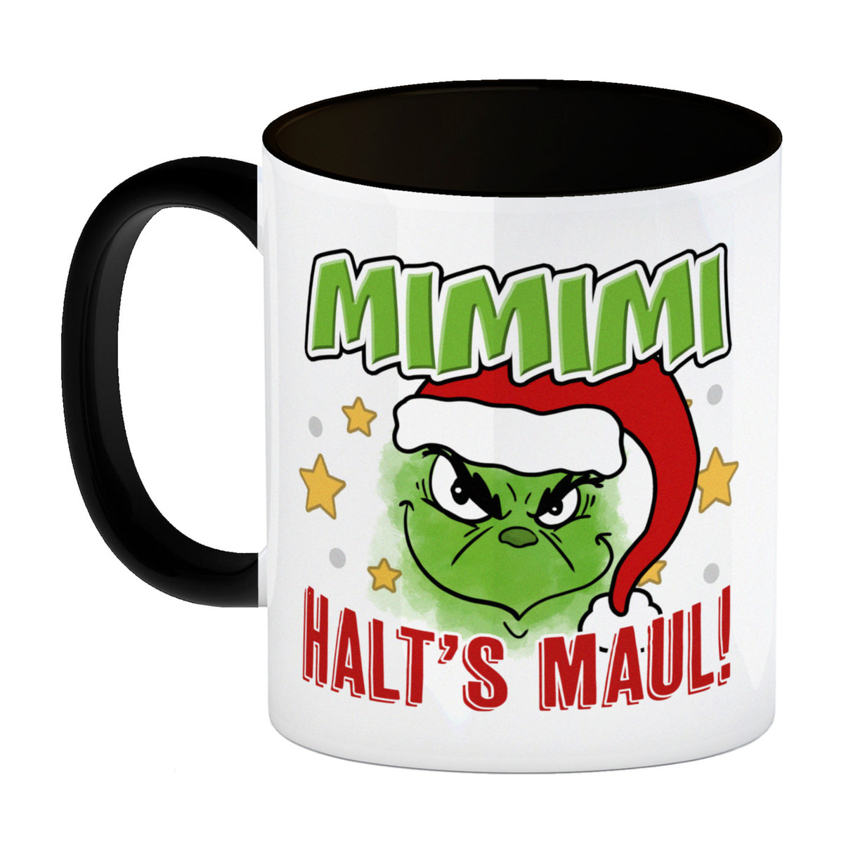 Mimimi Weihnachtsmuffel Kaffeebecher mit Spruch Halt's Maul