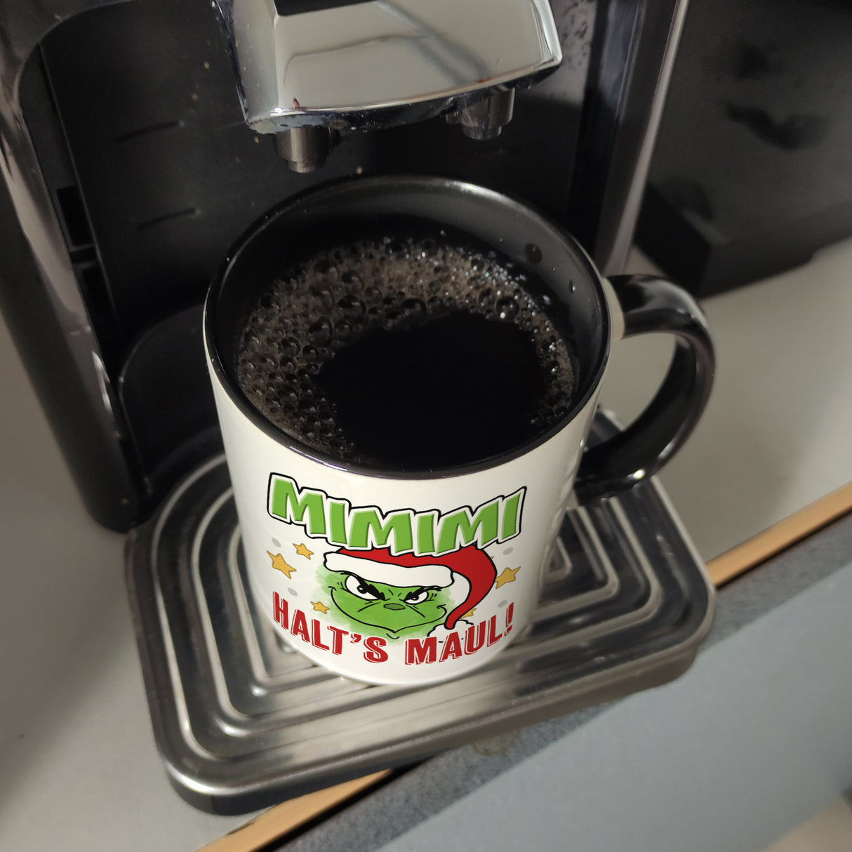 Mimimi Weihnachtsmuffel Kaffeebecher mit Spruch Halt's Maul