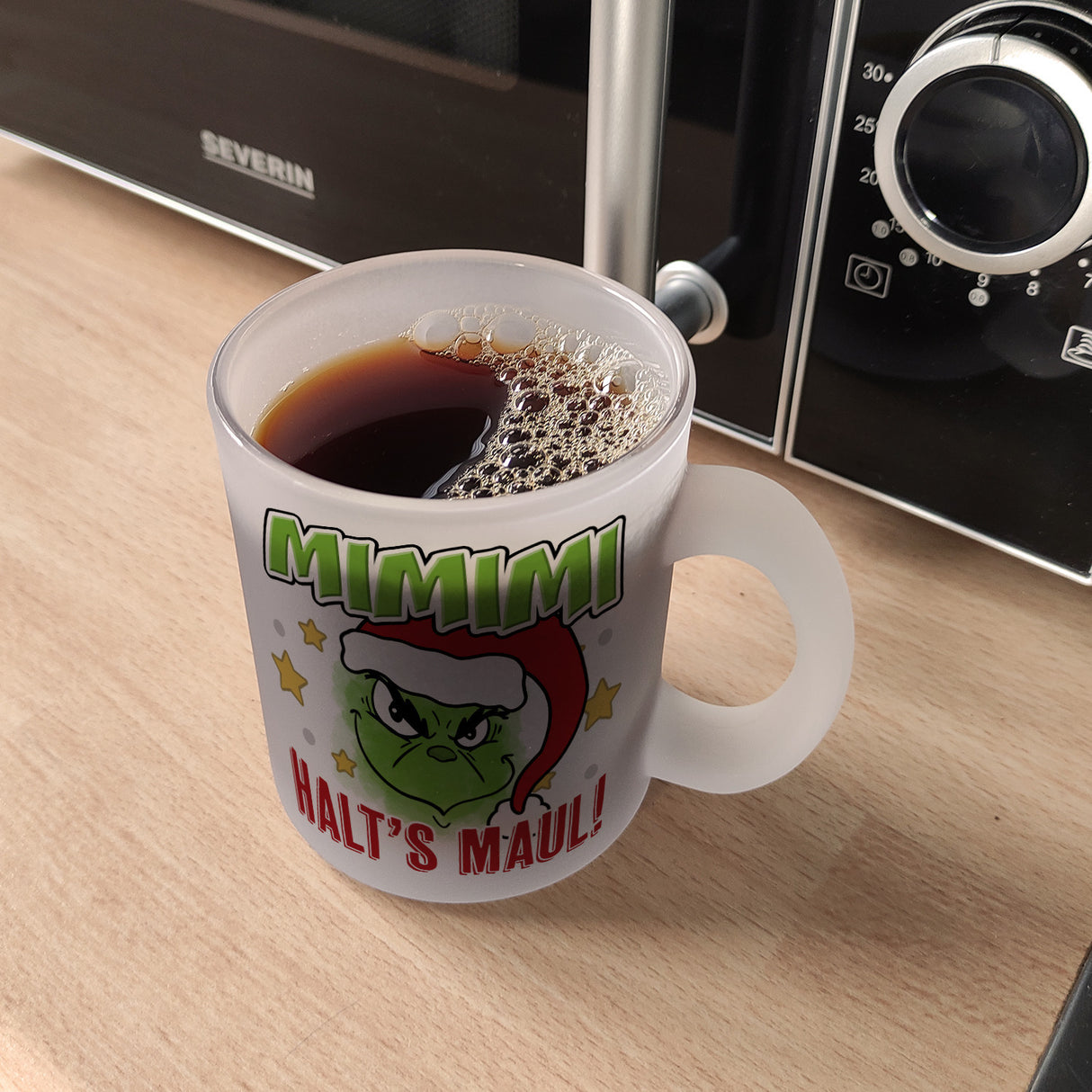 Mimimi Weihnachtsmuffel Kaffeebecher mit Spruch Halt's Maul