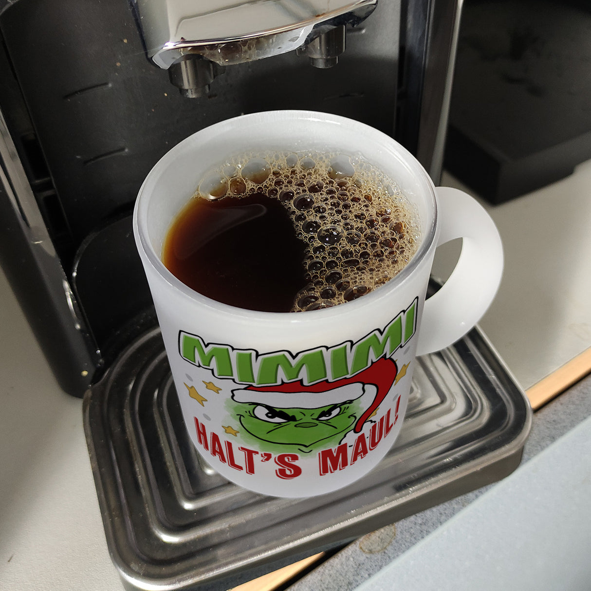 Mimimi Weihnachtsmuffel Kaffeebecher mit Spruch Halt's Maul
