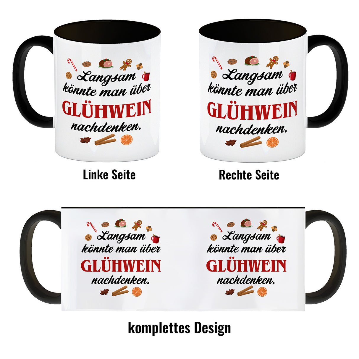 Glühwein Kaffeebecher mit Spruch Zeit für Glühwein