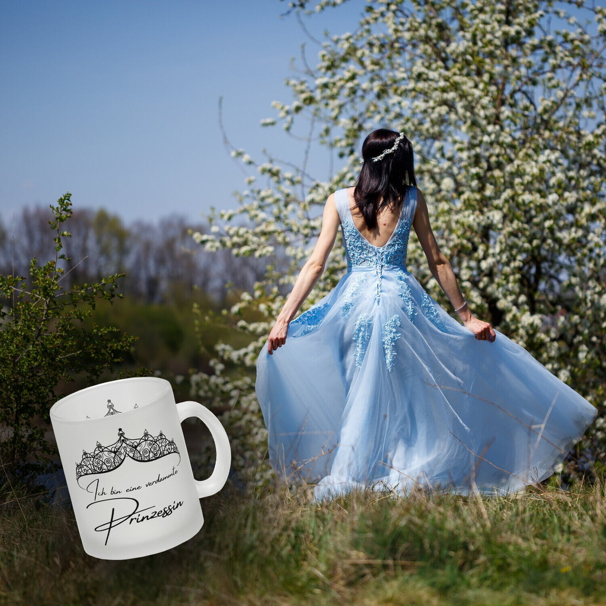 Diadem Kaffeebecher mit Spruch Ich bin eine verdammte Prinzessin