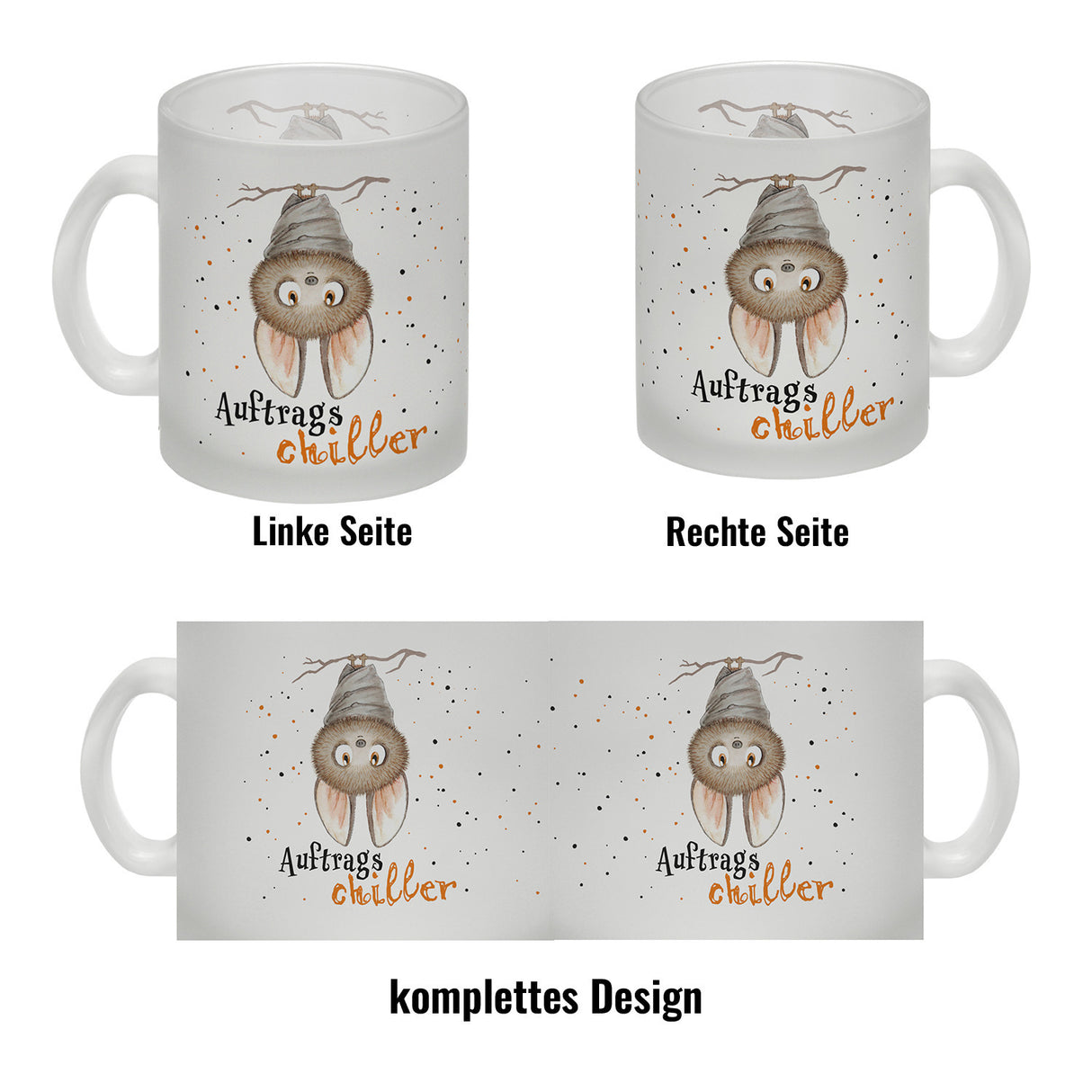 Auftragschiller Kaffeebecher mit Fledermaus