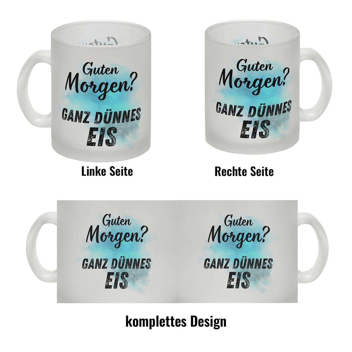 Morgenmuffel Kaffeebecher mit Spruch Guten Morgen Ganz dünnes Eis