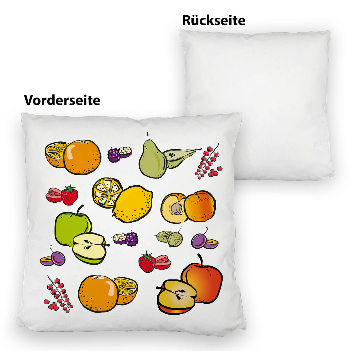 Früchte Kissen mit farbenprächtigen Obstsorten