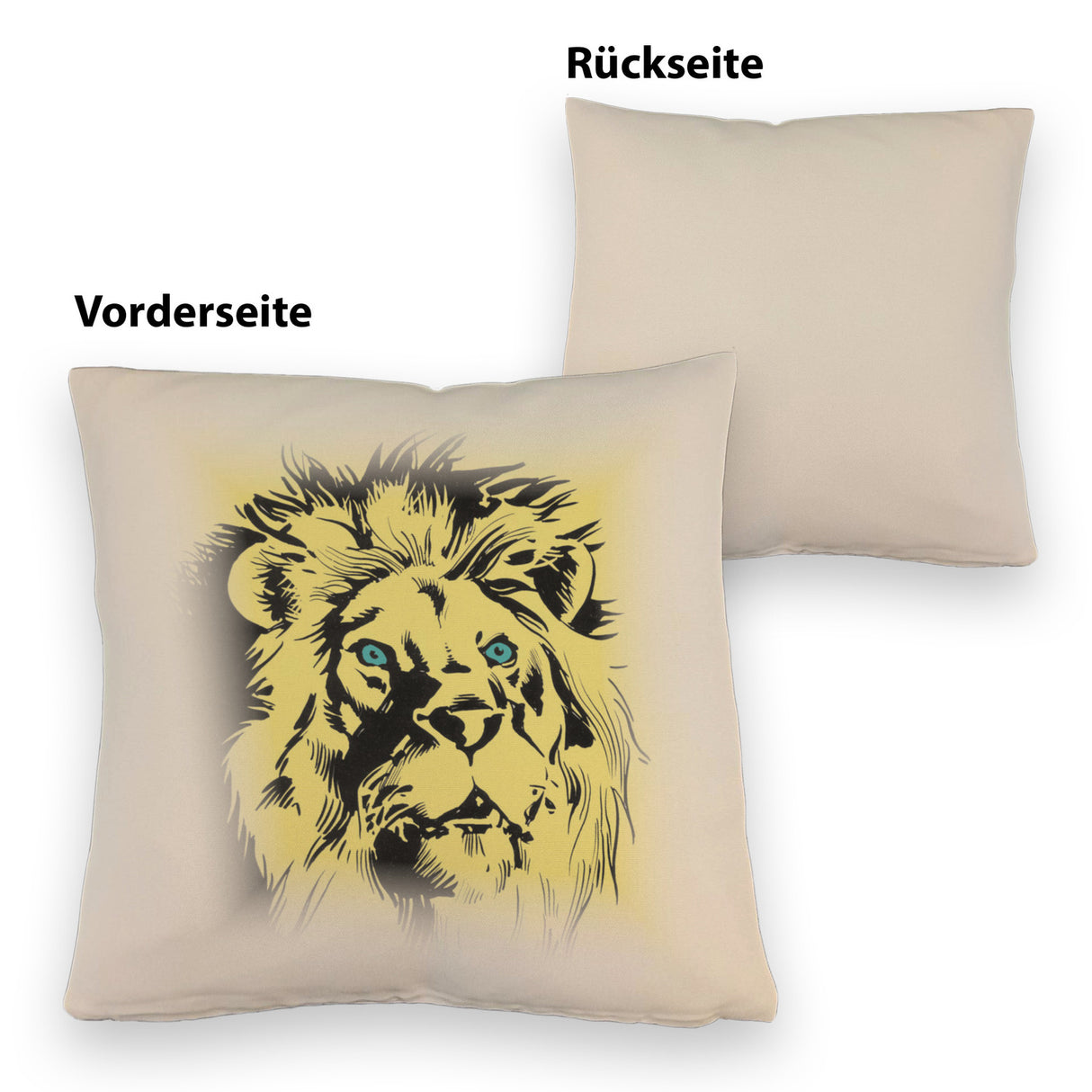 Löwenkopf Kissen mit majestätischem Tier