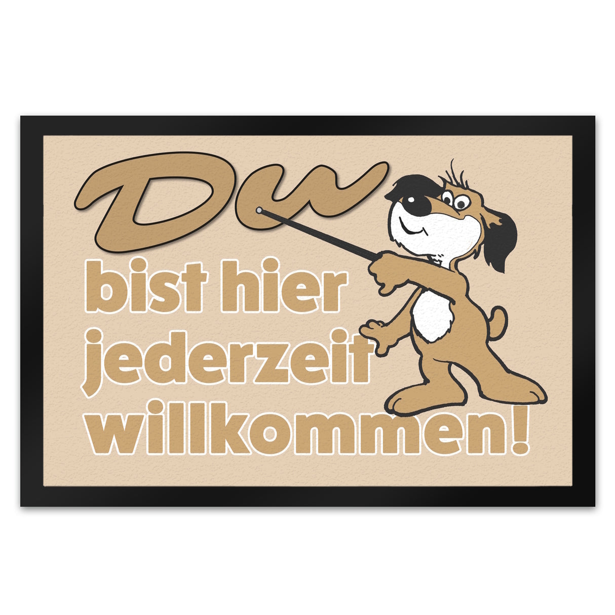 Du bist hier jederzeit willkommen Fußmatte mit freundlichem Hund