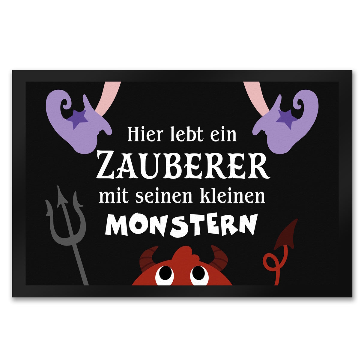 Monster Fußmatte in 35x50 cm mit Spruch Hier lebt eine Hexe