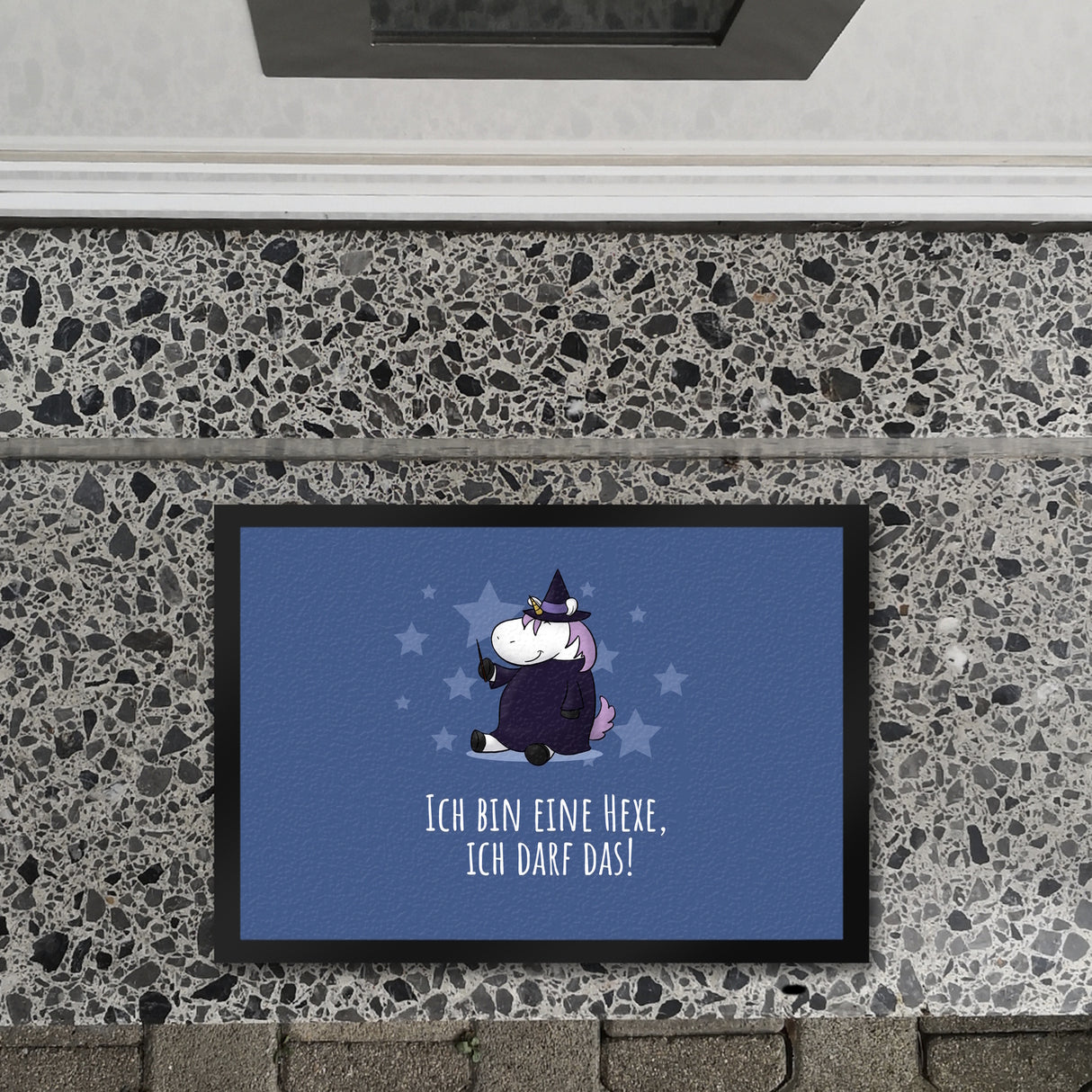 Einhorn-Geist Fußmatte in 35x50 cm mit Spruch Nicht faul mache geistige Arbeit