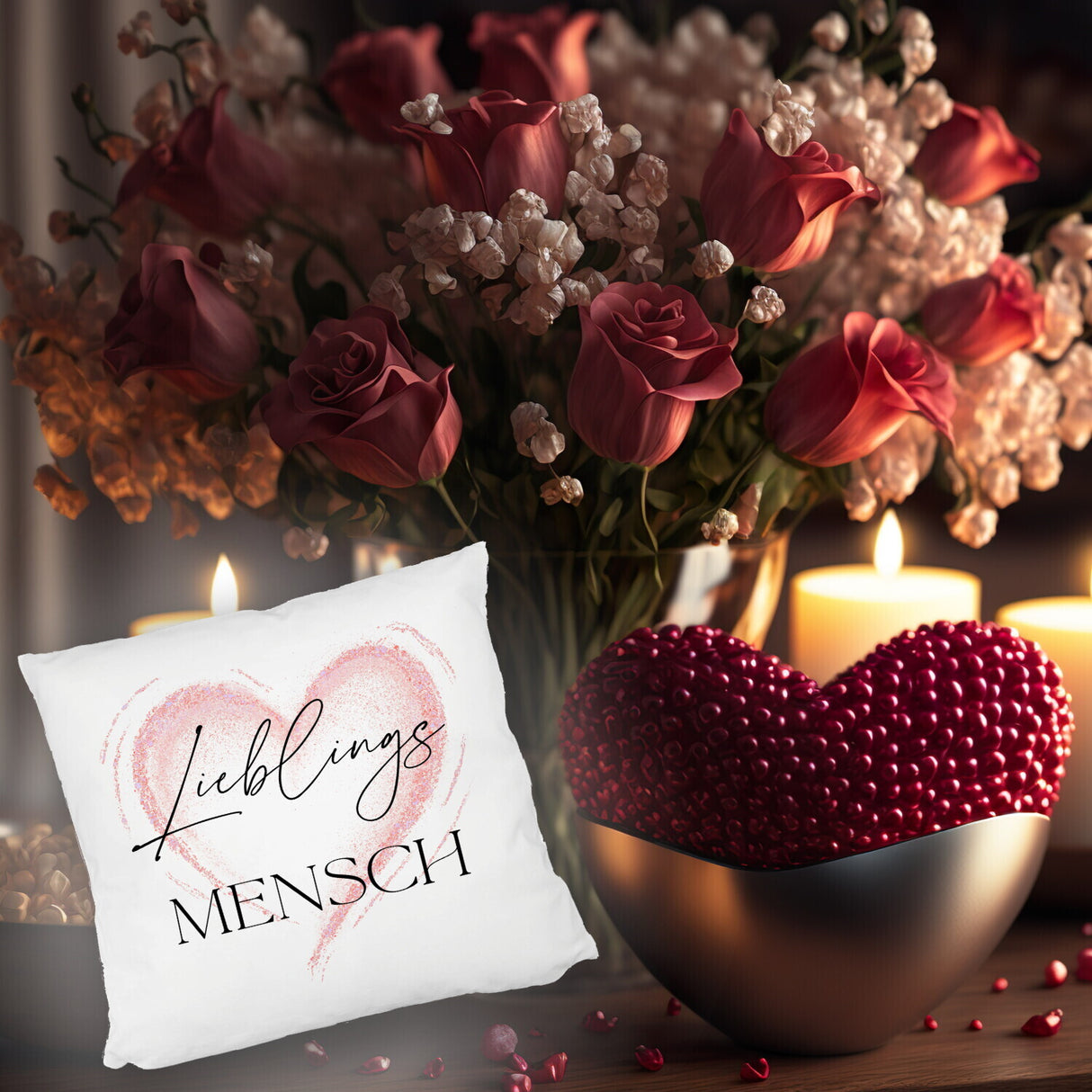 Lieblingsmensch Kissen in rosa