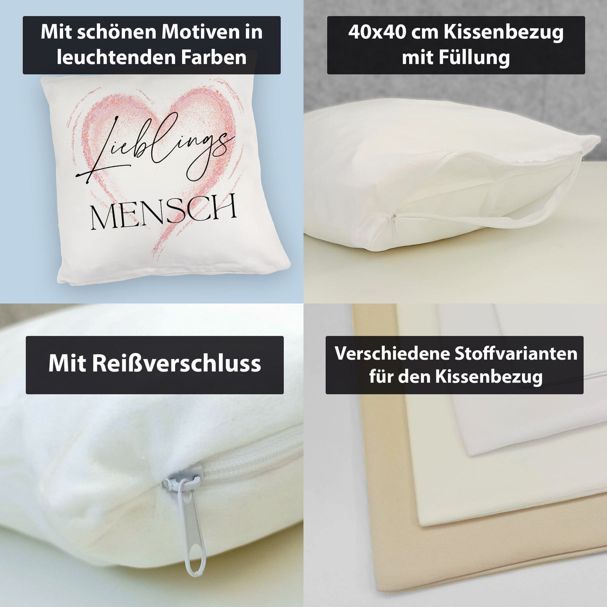 Lieblingsmensch Kissen in rosa