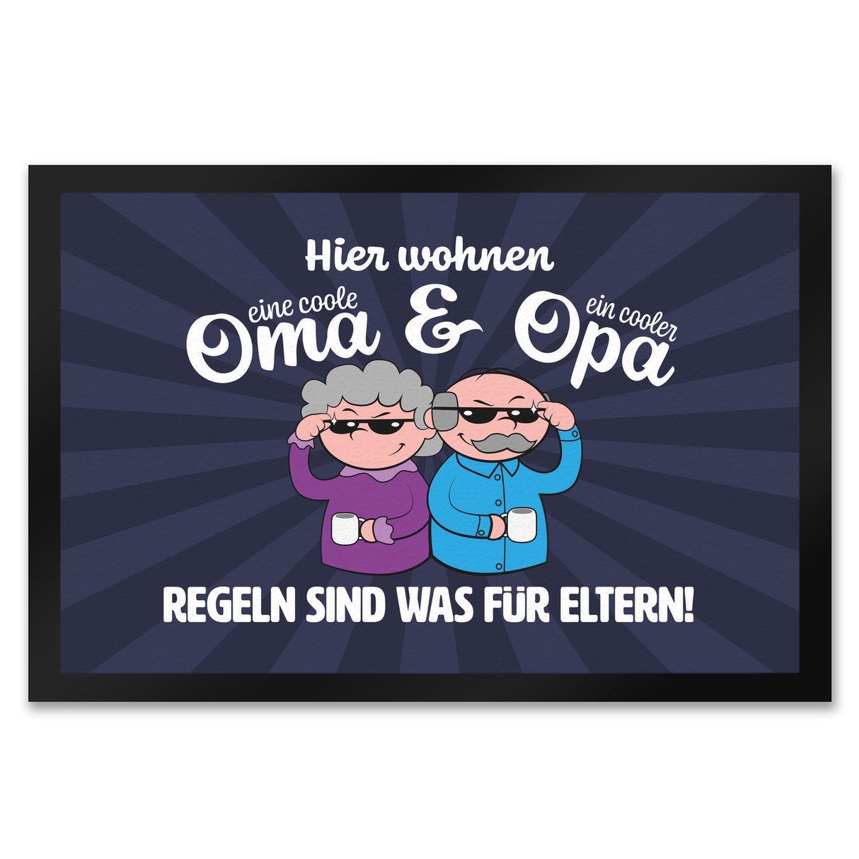 Coole Großeltern Fußmatte in 35x50 cm mit Spruch Regeln sind was für Eltern