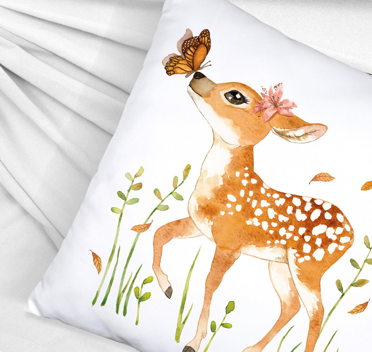 Reh Kissen im Aquarell Stil