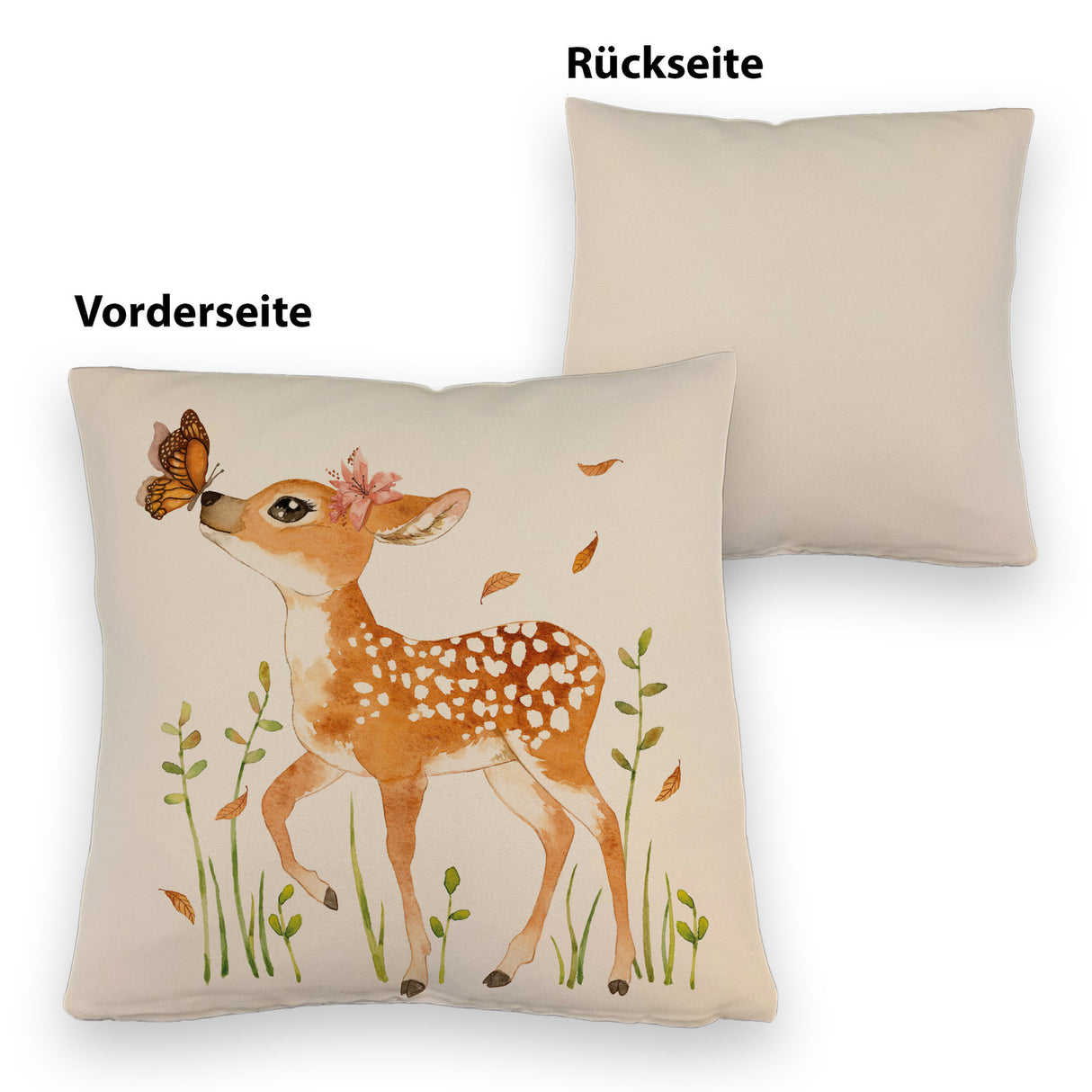 Reh Kissen im Aquarell Stil