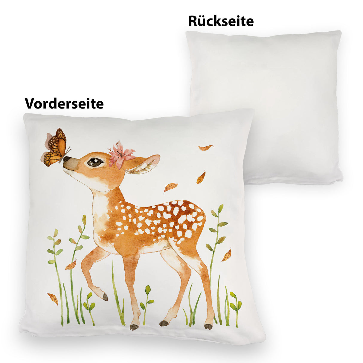 Reh Kissen im Aquarell Stil