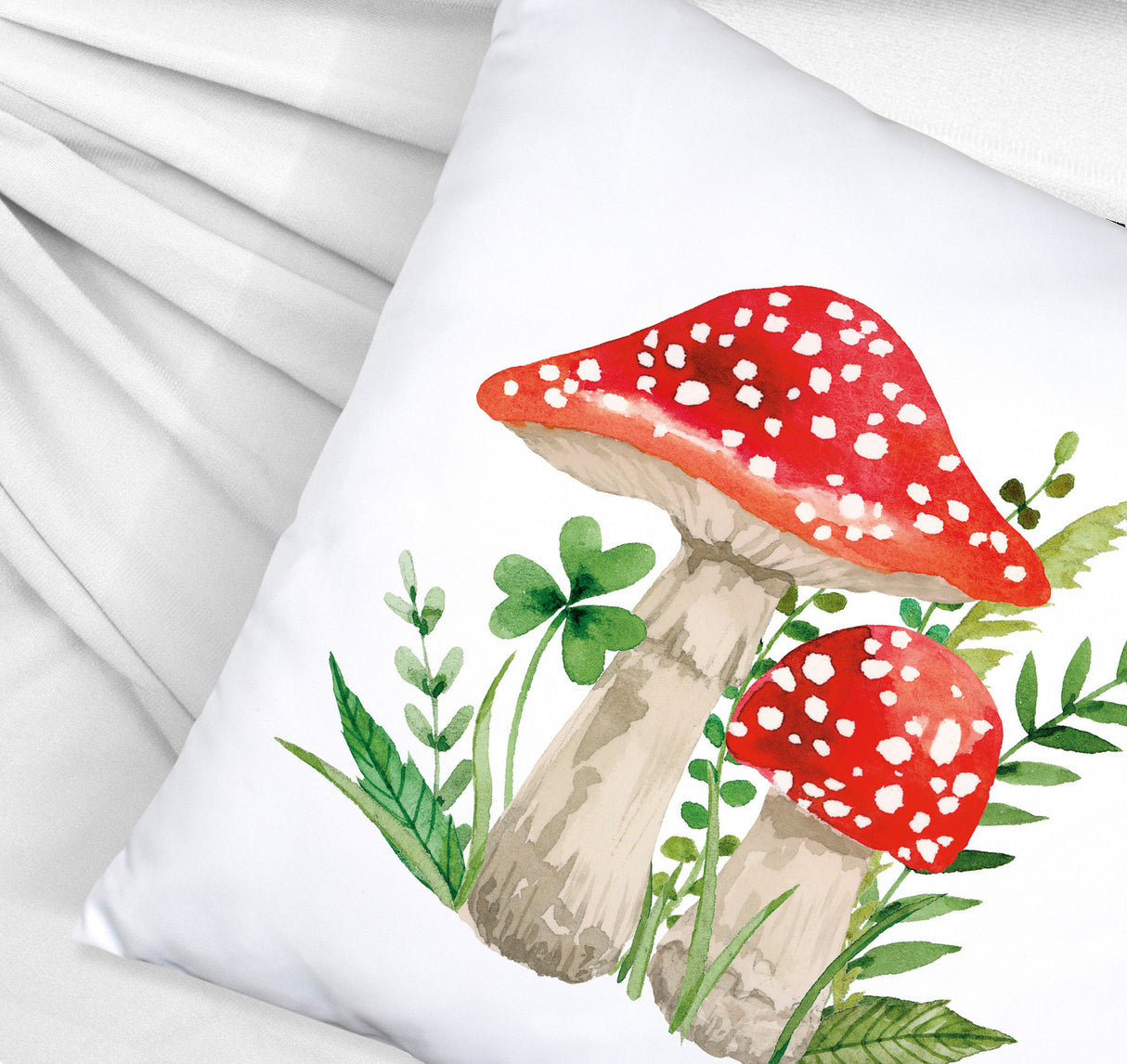 Fliegenpilz Kissen im Aquarell Stil