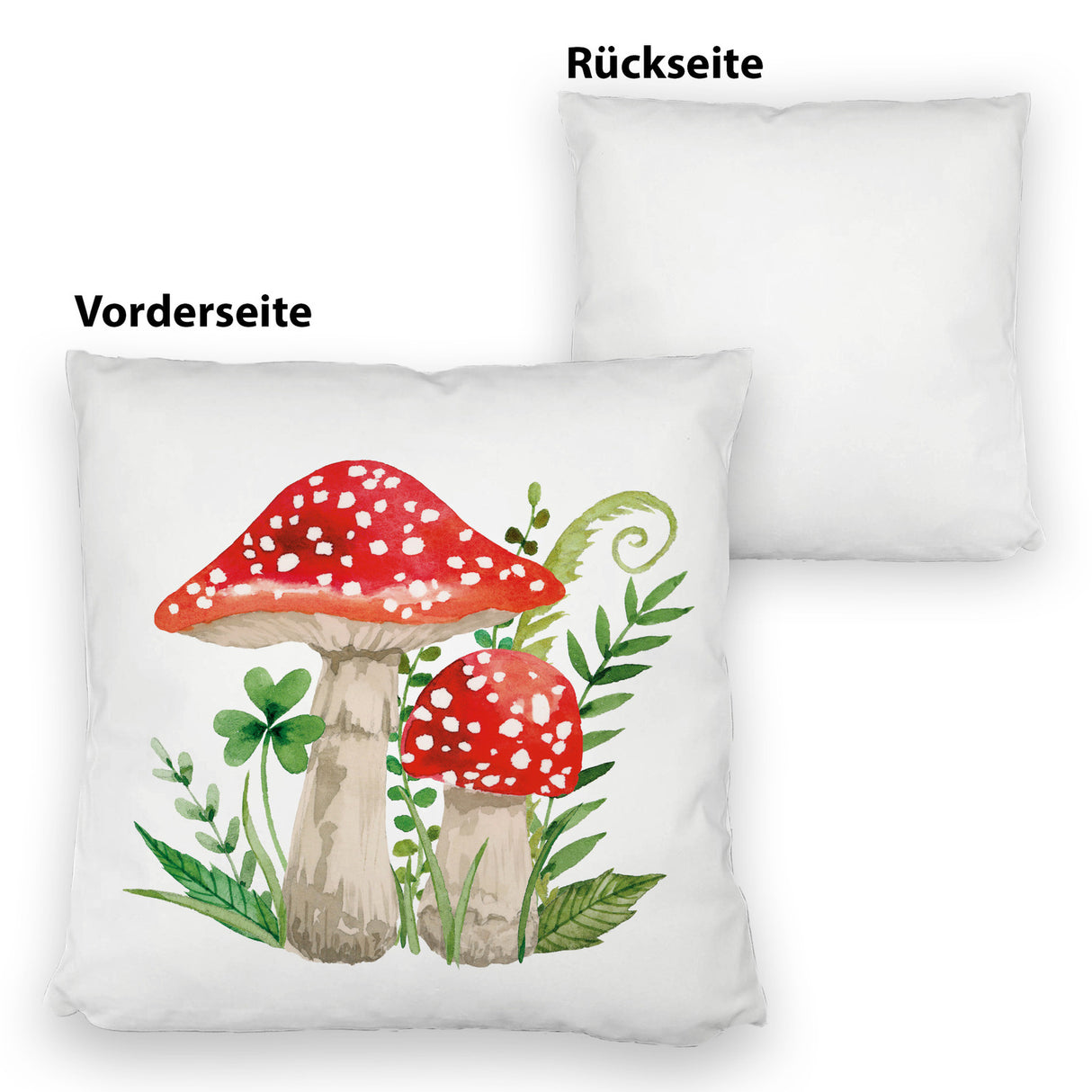 Fliegenpilz Kissen im Aquarell Stil