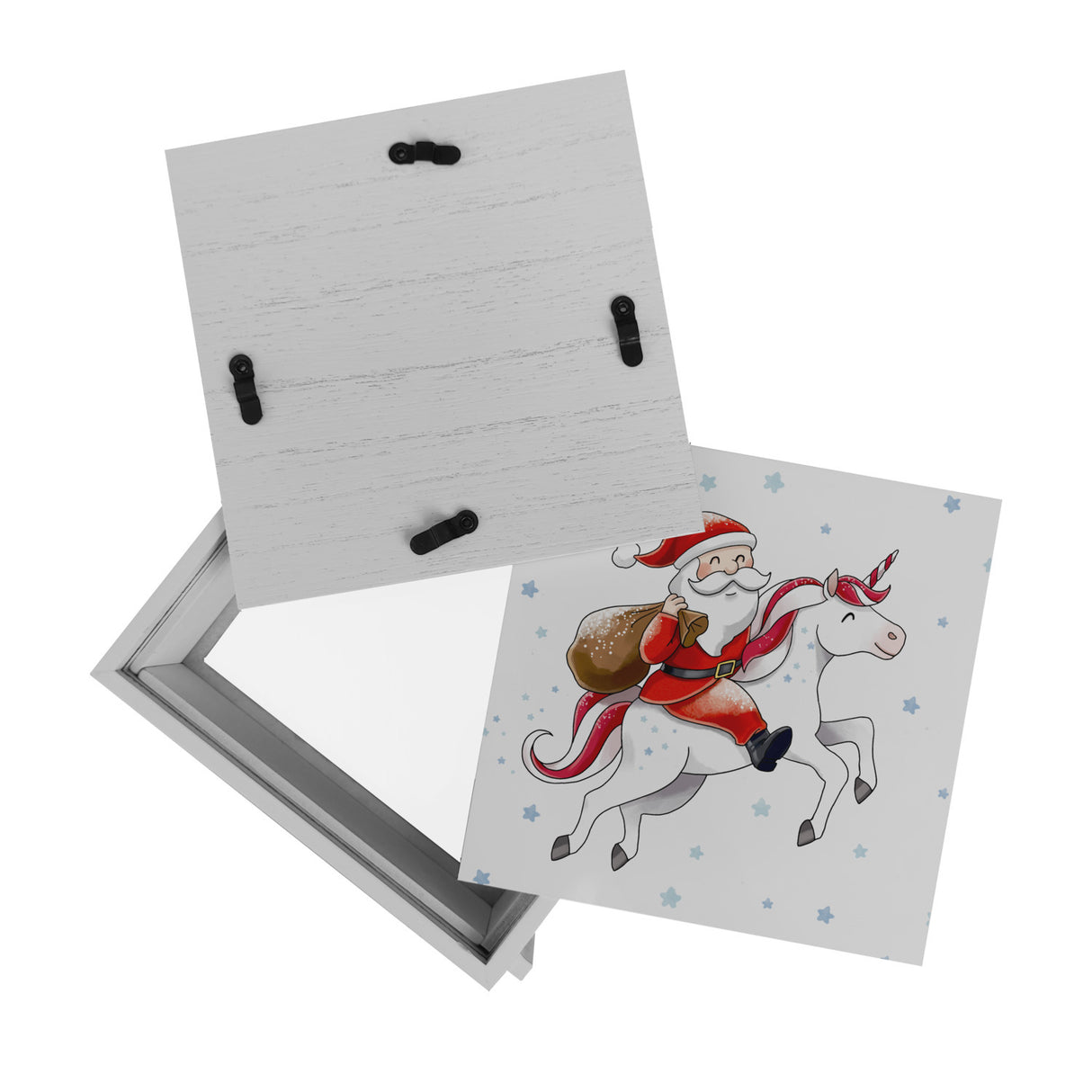 Weihnachtsmann auf Einhorn Spardose