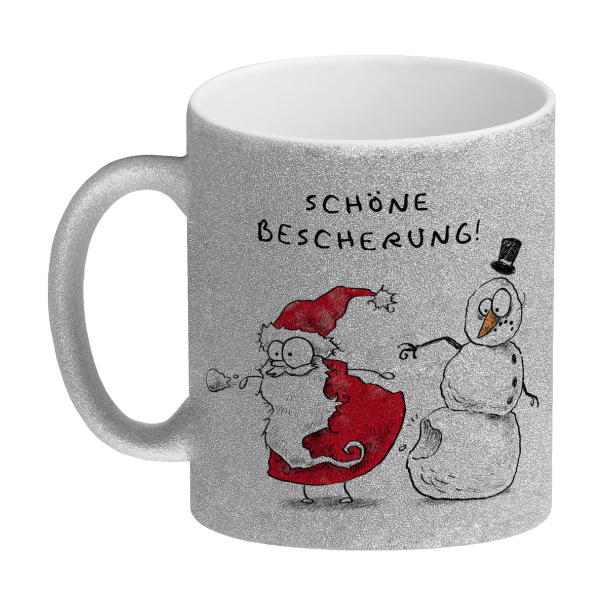 Weihnachtsmann am Naschen Kaffeebecher mit Spruch Erwischt