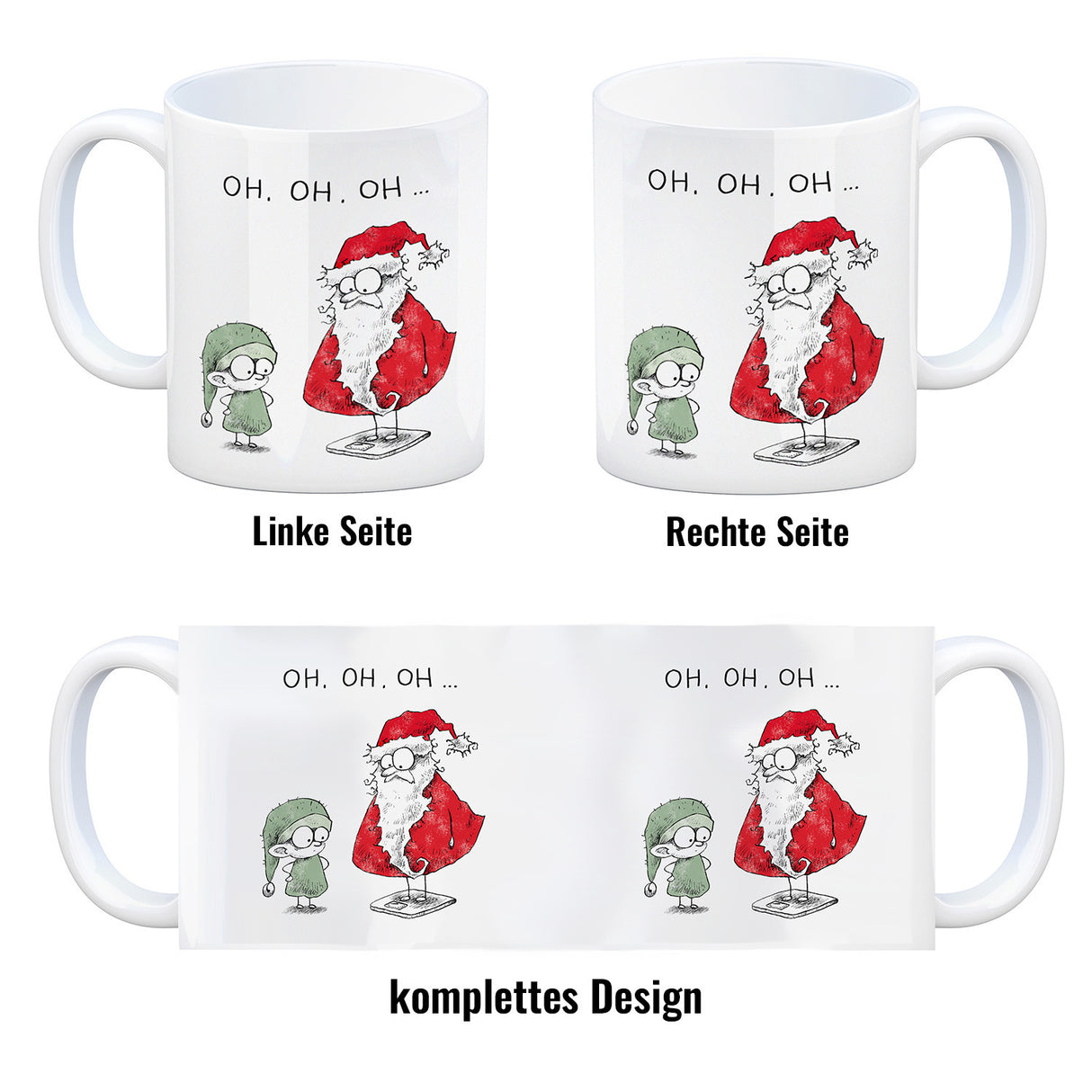 Weihnachtsmann am Naschen Kaffeebecher mit Spruch Erwischt