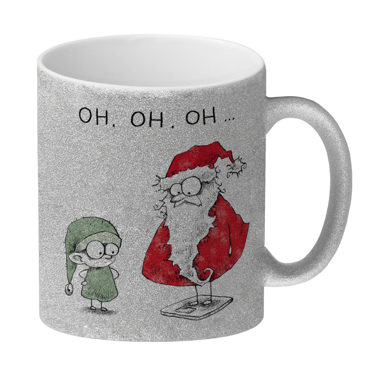 Weihnachtsmann am Naschen Kaffeebecher mit Spruch Erwischt