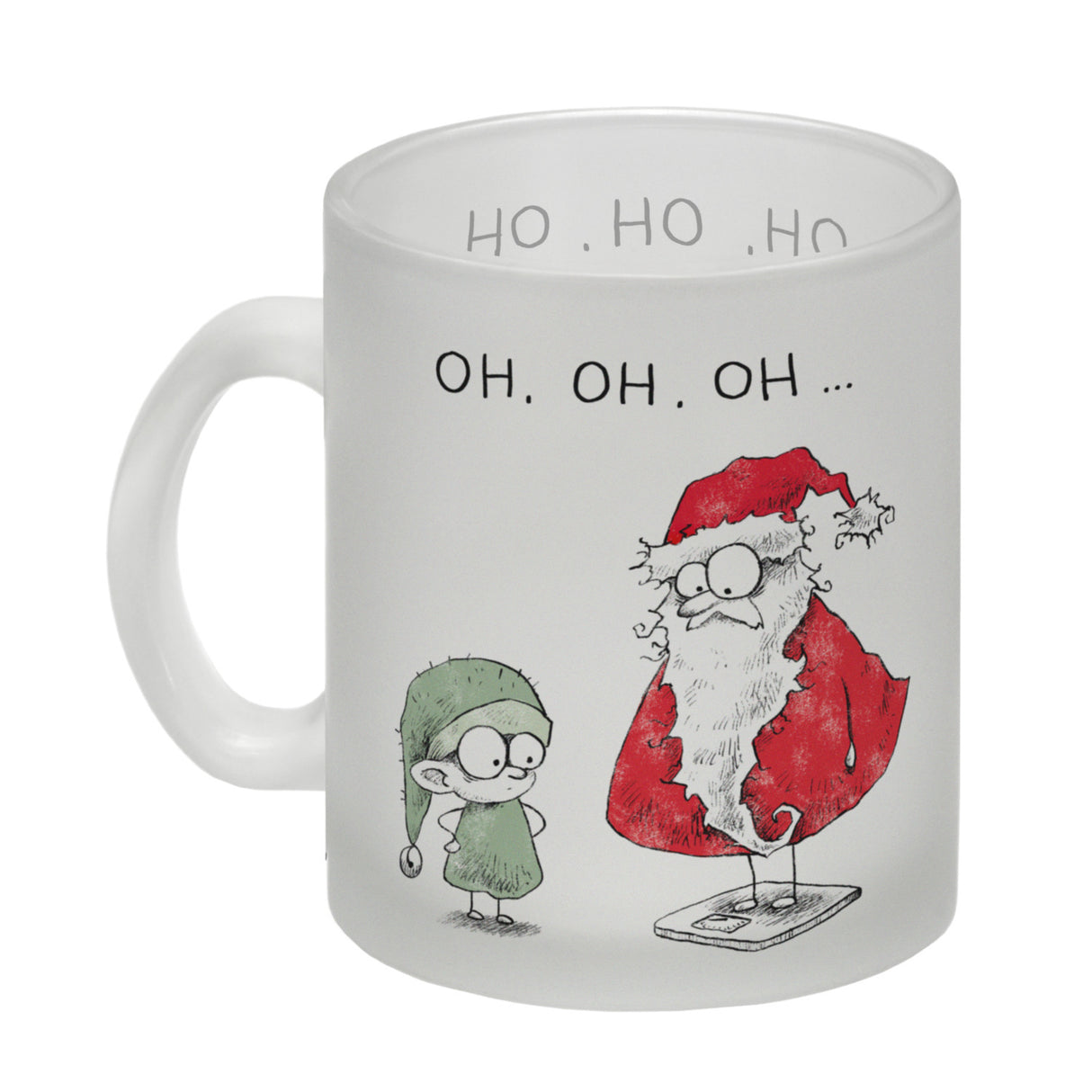 Weihnachtsmann am Naschen Kaffeebecher mit Spruch Erwischt