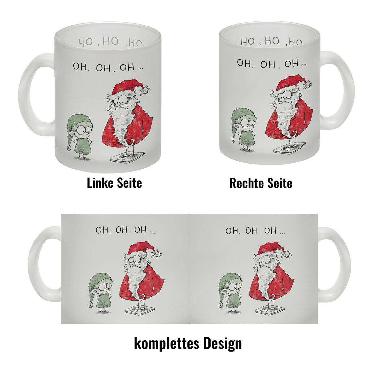Weihnachtsmann am Naschen Kaffeebecher mit Spruch Erwischt
