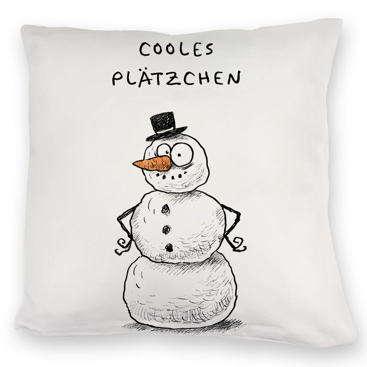 Weihnachtsmann am Naschen Kissen mit Spruch Erwischt