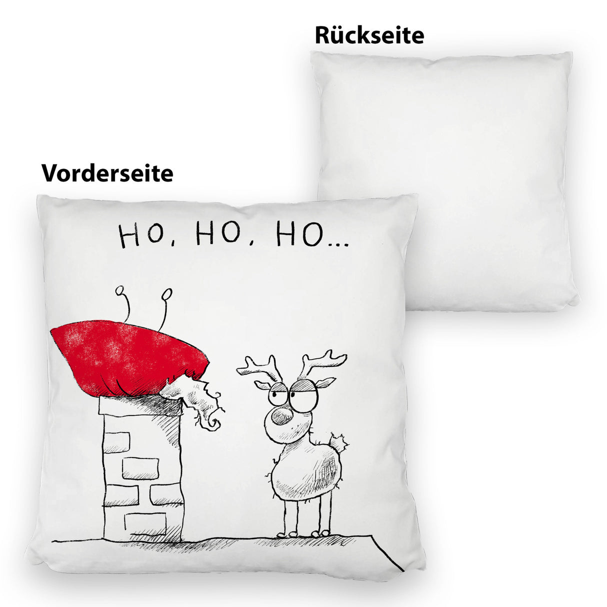 Weihnachtsmann am Naschen Kissen mit Spruch Erwischt