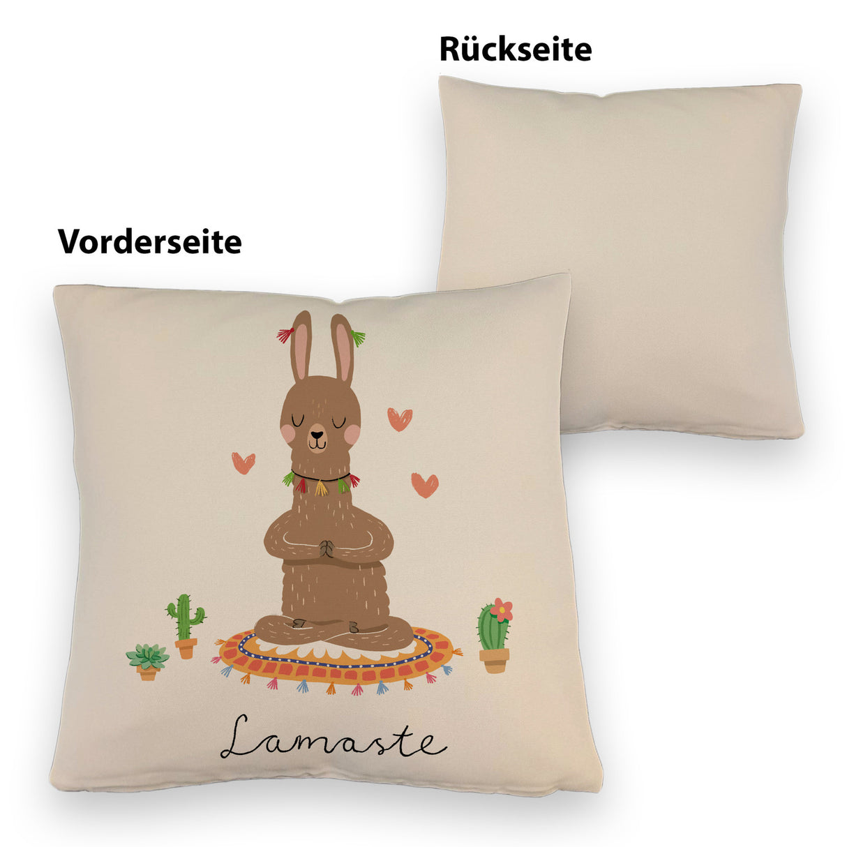 Lama Kissen mit Spruch Lamaste