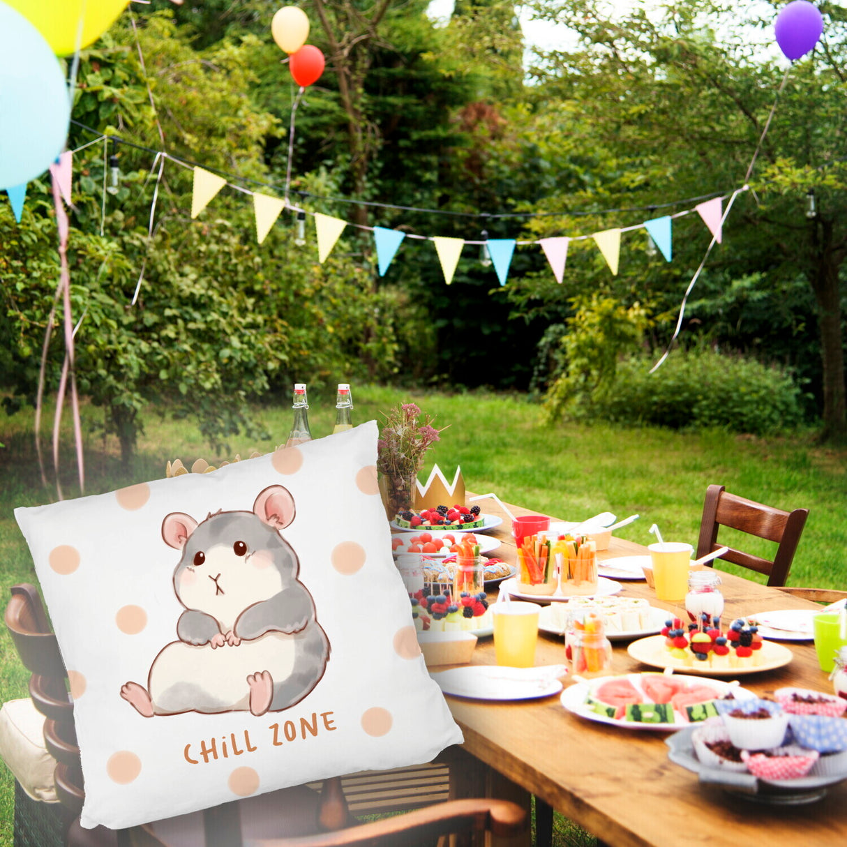 Hamster Kissen mit Spruch Chill Zone