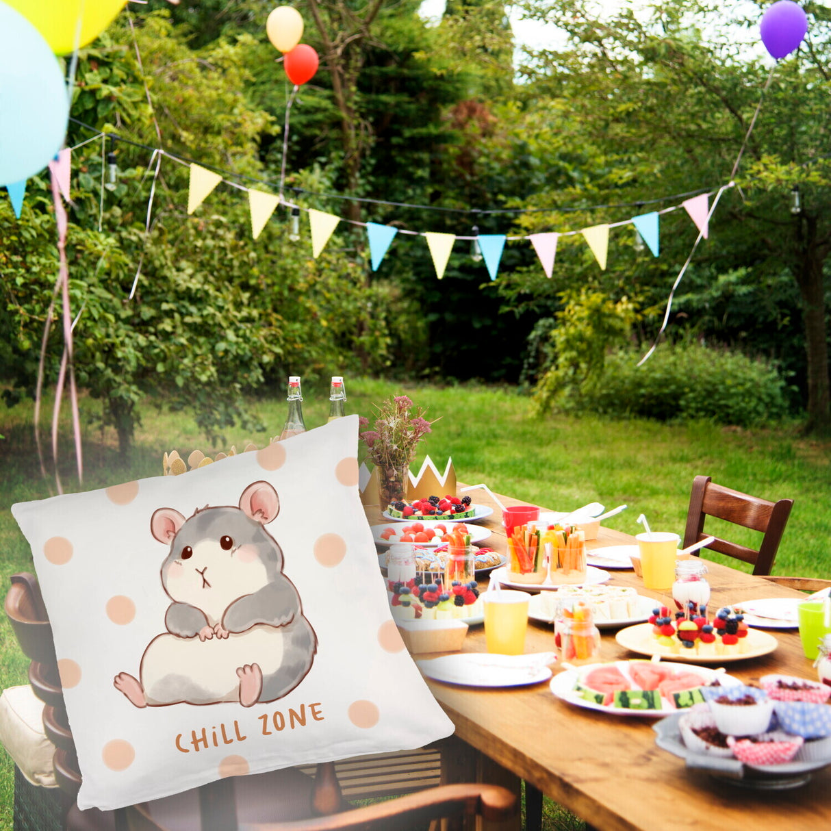 Hamster Kissen mit Spruch Chill Zone