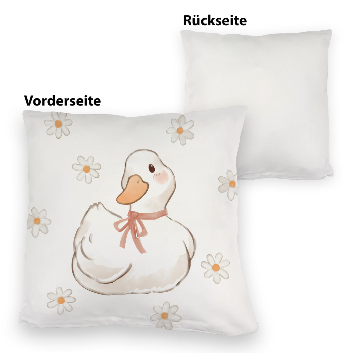 Ente mit Blumen Kissen