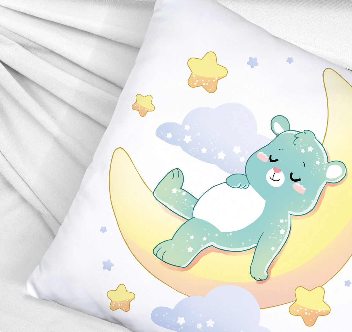 Schlafender Bär im Mond Kissen