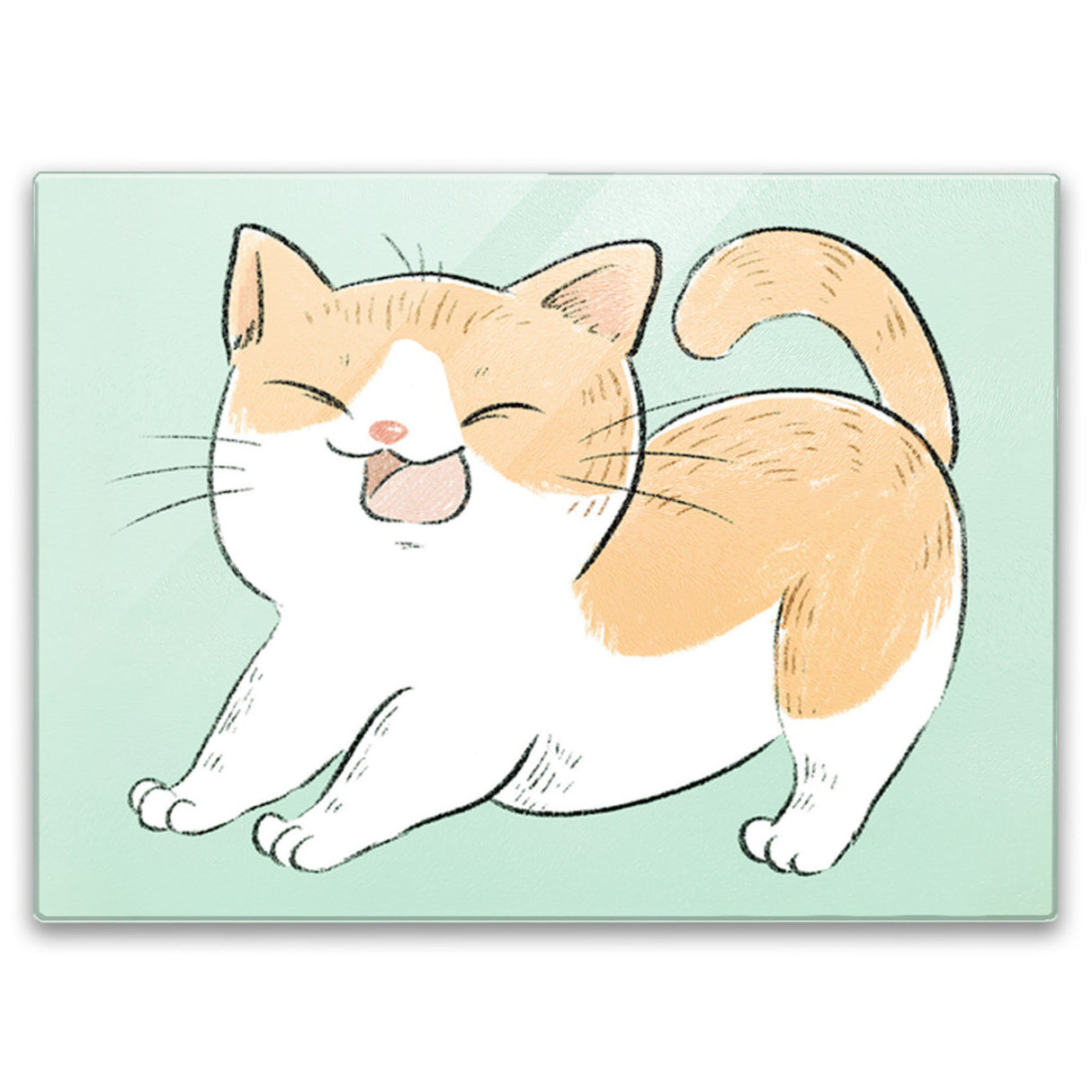 Katze im Comic-Stil Schneidebrett aus Glas