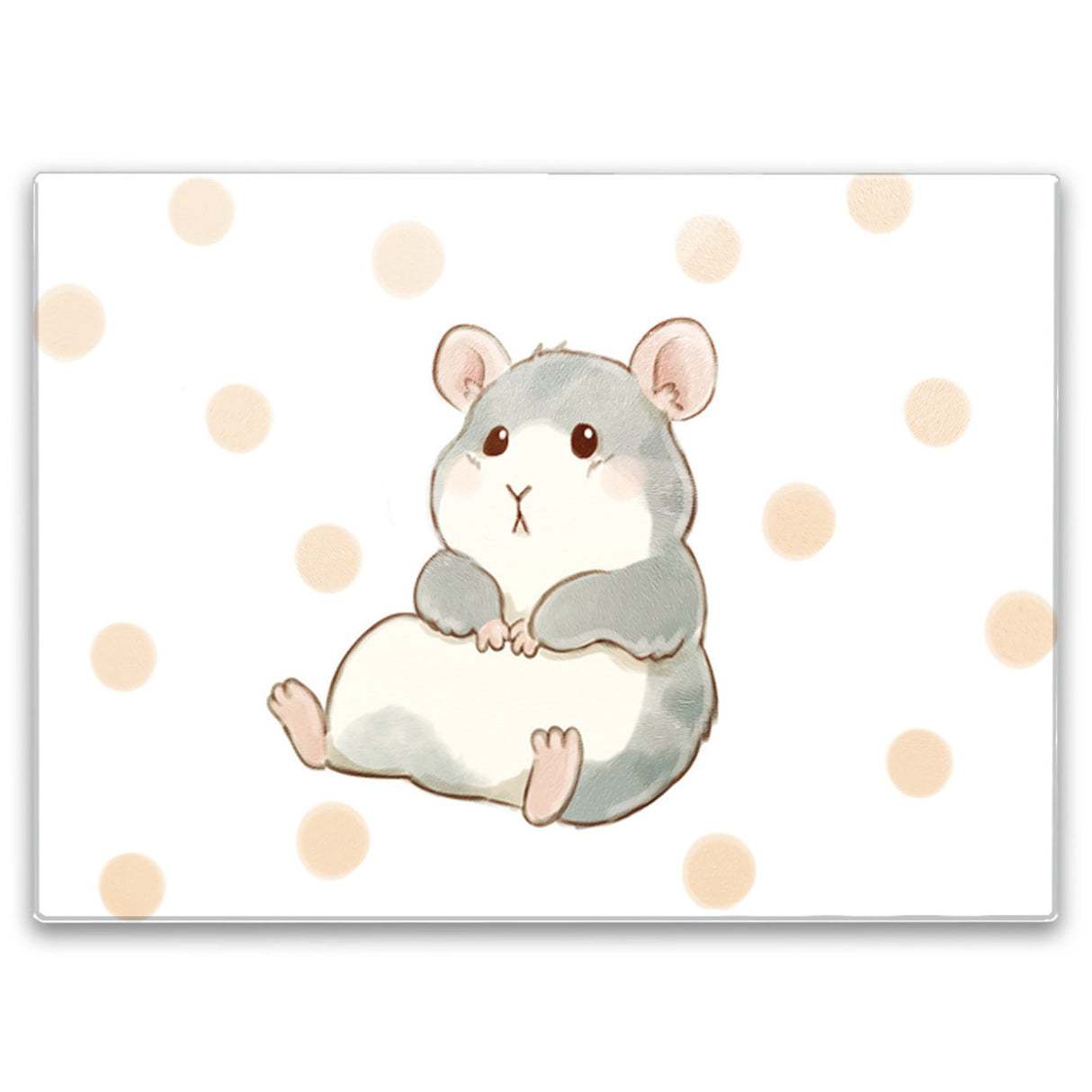 Hamster Schneidebrett aus Glas im Aquarell-Stil