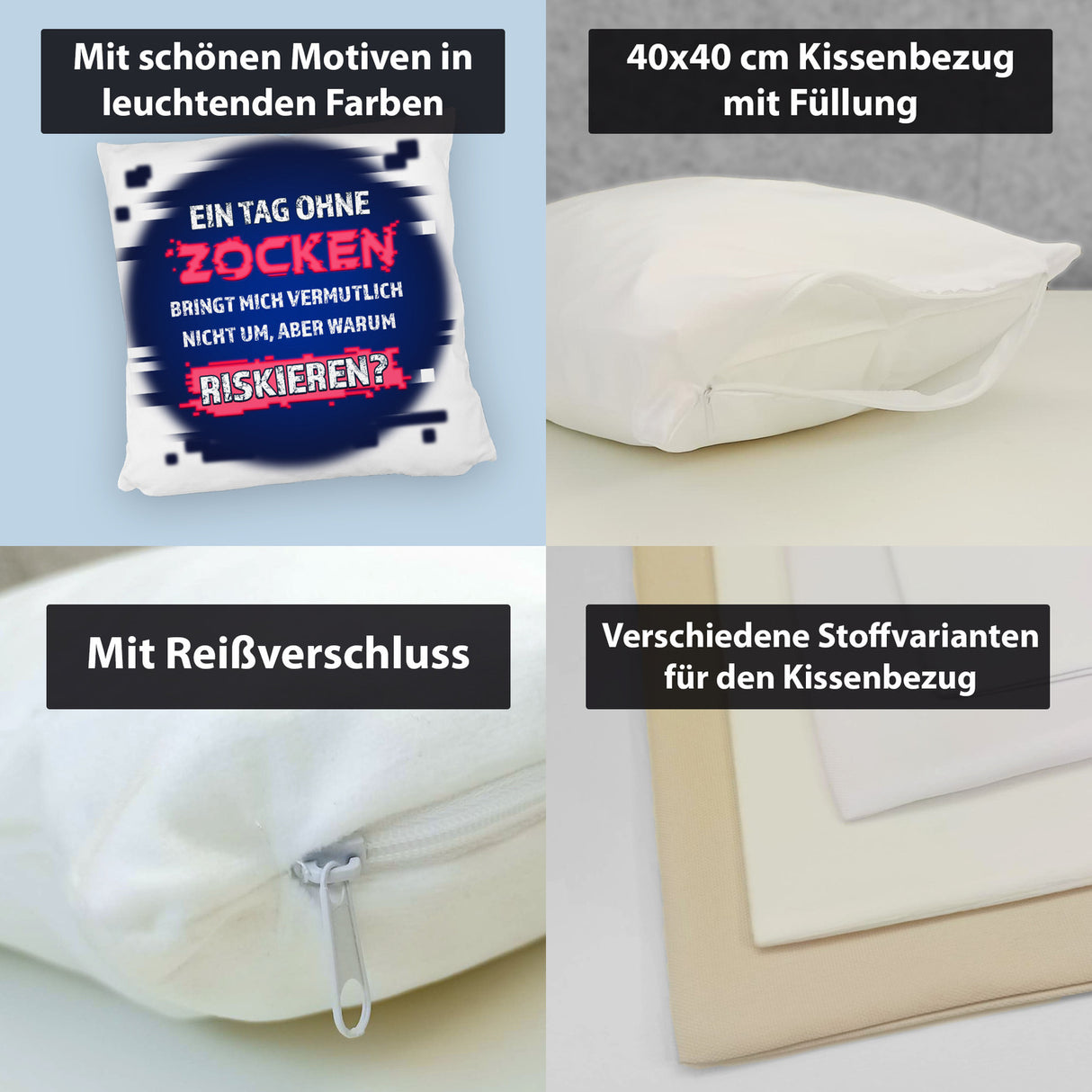 Zocker Kissen mit Spruch Ein Tag ohne Zocken